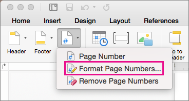 how to end page numbering in header of word for mac